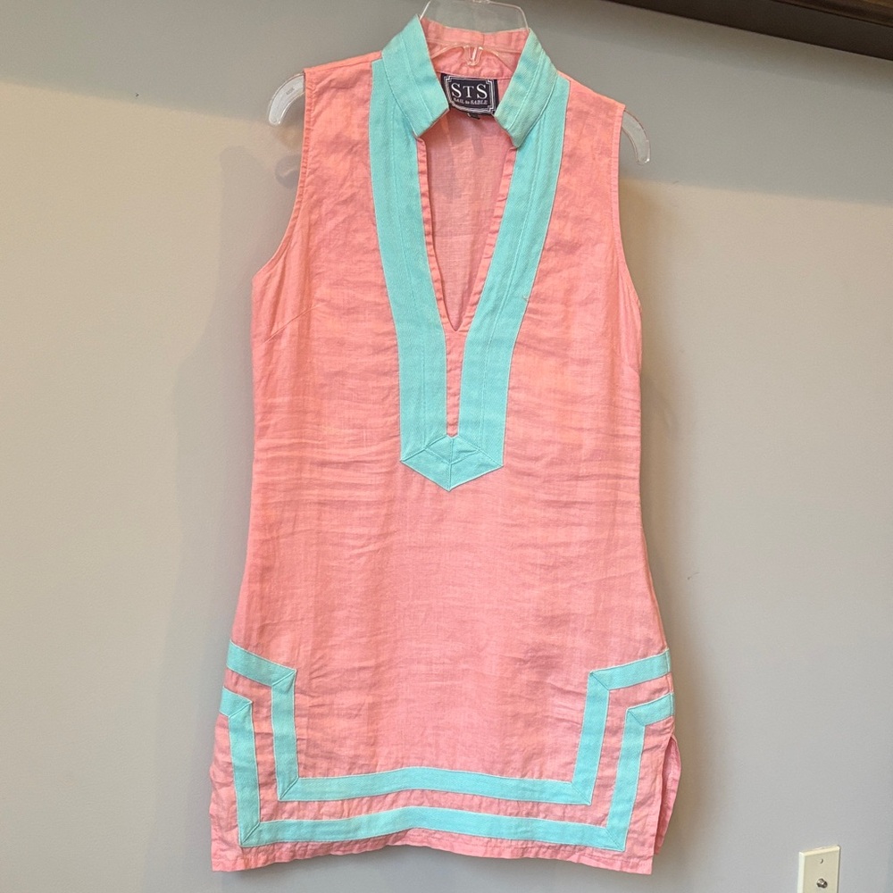 Sail To Sable Pink and Aqua Sleeveless dress or tunic